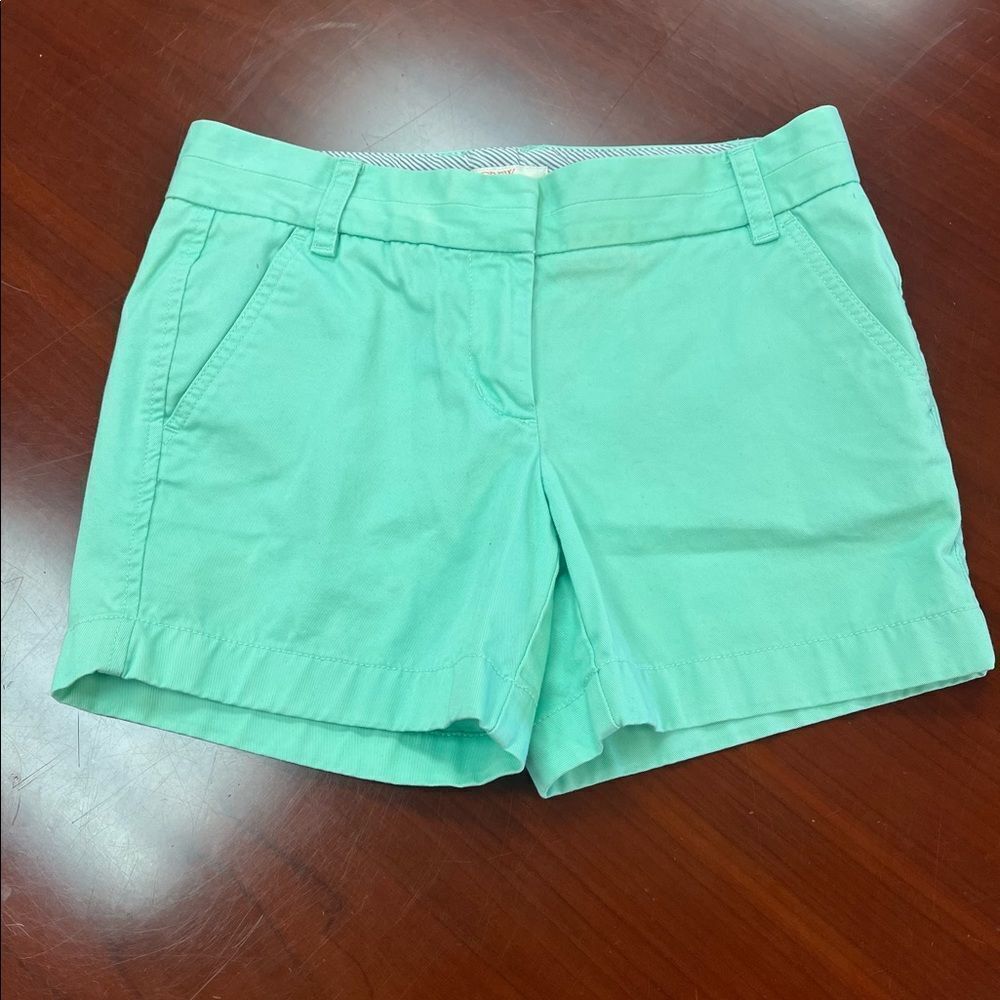 J. Crew Broken In Mint Chino Shorts sz 2 EUC - Picture 1 of 3